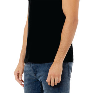 OEM เสื้อยืดสีดำใส่ได้ทั้งชายและหญิง52% ผ้าฝ้ายคอมบ์48% โพลีแขนสั้น4.2ออนซ์สไตล์ทางการ - Product Image 5