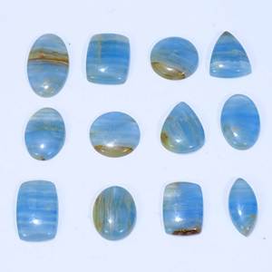 หินแคลไซต์ทรงหลังเบี้ยสีฟ้าธรรมชาติที่มีรูปร่างและขนาดที่ดีที่สุดผลิตจากควอตซ์ระดับพรีเมี่ยมสำหรับการทำเครื่องประดับ - Product Image 4