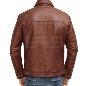 Chaqueta de cuero de alta calidad Logotipo personalizado Chaqueta de invierno Ropa de moda Chaqueta de cuero para hombres - Product Image 4