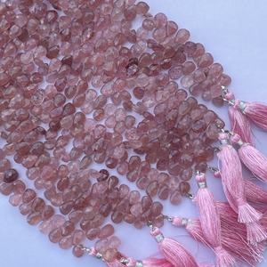 6mm 8mm 10mm Naturel Rose Rouge Fraise Quartz Poire Forme À Facettes Briolette Perles De Fabricant En Ligne Inde Alibaba 2025 - Product Image 2
