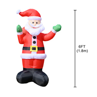Père Noël gonflable de 6 pieds avec sac à dos cadeau, LED, décoration de Noël gonflable pour l'extérieur, jardin, fête
