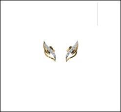 ต่างหูแบบติดหูทรงขนนก ดีไซน์หรูหรา ทำจากทองคำแท้ 14k น้ำหนักเบา ประดับเพชร CVD ที่เพาะเลี้ยงในห้องปฏิบัติการ น้ำหนักประมาณ 0.08 กะรัต ระดับความสะอาด D VVS น้ำหนักประมาณ 0.9 กรัม ผลิตตามสั่งสำหรับผู้หญิง - Product Image 3