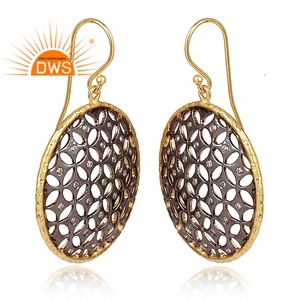 ต่างหูเงินสเตอร์ลิง18K ชุบทอง18K ประดับเพชร CZ ดีไซน์ลายมันดาลาเครื่องประดับอัญมณีสำหรับผู้หญิง - Product Image 2