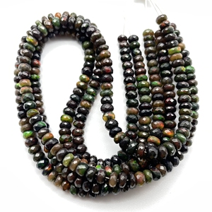 Bán buôn Đen ethiopian Opal mặt rondelle hình dạng hạt 5-5.50 mét Opal Tráng đá cửa hàng mục tiêu - Product Image 3