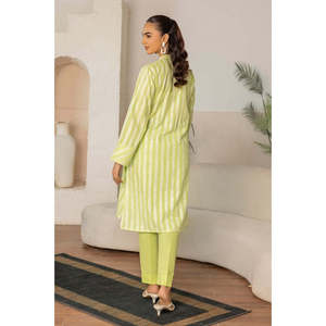 Conjunto de Verano para Mujer con Lentejuelas y Jacquard Verde Lurex, Cuello Cuadrado, Corte Holgado, Talla 2XL, Camisa y Pantalón para Salidas - Product Image 5