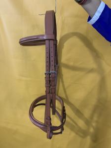 Brida de salto anatómica de cuero equino de alta calidad con brazaletes elevados Noseband Fancy Stitched Horse Equipment - Product Image 5