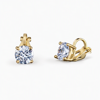 Boucles d'oreilles clipsables en laiton et zircon cubique, 1 paire, non percées, bijoux de mode pour femmes, vente en gros, cadeau de Chine