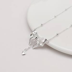 Collar con Colgante de Corazón, Joyería Sencilla de Plata de Ley 925 - Product Image 3