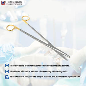 Tijeras Metzenbaum T/C rectas Premium de 9 pulgadas, instrumentos quirúrgicos manuales de acero inoxidable de alta calidad para cortar Mol - Product Image 6