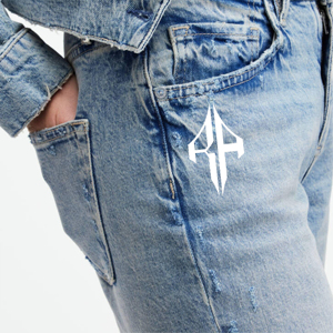 Two Piece Denim Set Button Down Denim Jacket and Straight Leg Jeans Casual Outfits <b>Pants</b> Suit Dressy Casual Denim Sets - Product Image 5