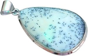 Pendentif femme Dentrite naturelle opale pierre précieuse véritable pierre de naissance noël mariage bijoux faits à la main pendentif en argent Sterling 925 - Product Image 3