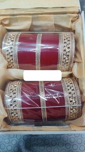 Premium Quality Fashion <b>Bracelets</b> & Bangles <b>Red</b> and White Bridal Chura Set Elegant Bangles for Indian Weddings from India - Product Image 6