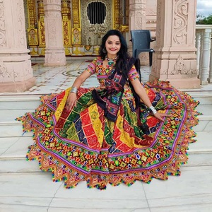 white christmas dresses Black Cotton Dandiya Nights Lehenga Choli With Dupatta – Ragthm main image 1