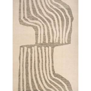 Thyme Ivory Hand Knotted Wool <b>Rug</b> Large Area AKWL-1312 Abstract <b>Boho</b> Design for Home for Entryway Hallway Rectangle Room Decor - Product Image 1