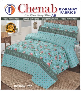 Juego de sábanas de algodón 100% pakistaní, ropa de cama Floral con estampado de alta calidad para el hogar, precio al por mayor - Product Image 5