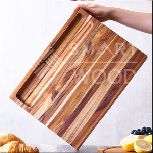 Bloc à découper en teck solide au design moderne pour la cuisine, utilisé sur toute la longueur pour couper les aliments, prix d'usine - Product Image 2