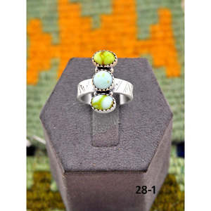 Bague ajustable en argent sterling turquoise Palomino d'inspiration sud-ouest, style romantique, sertie de pierres, or rose et rhodium, cadeau idéal - Product Image 2