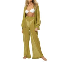 Chemises décontractées sexy à boutons ouverts et leggings en maille transparente pour femmes Ensembles deux-pièces à motif solide avec col montant