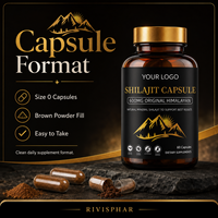Kapsul Vegan Organik Shilajit Himalaya, Penambah Energi Murni & Pendukung Imunitas 600mg untuk Pria Wanita Dewasa