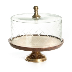 Oval Metal Gold <b>Cake</b> Stand with <b>Glass</b> <b>Dome</b> Elegant <b>Cake</b> Pastry Tray for Enhancing Party Decor - Product Image 6
