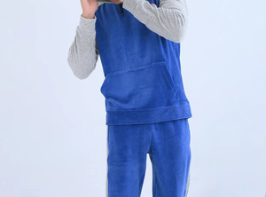 <b>Men</b> Warm Sweat Suit Set Long Sleeve <b>Pullover</b> Winter <b>Men</b> Sweat Suit Set Contrast Color Cotton Polyester Sweat Suits - Product Image 3