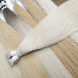 Cabello virgen Rubio blanco Cutícula alineada a granel teñida incluye trama de pelo de onda profunda recta sedosa natural Envío rápido Europa - Product Image 2