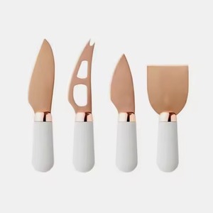 Ensemble d'outils à fromage lame en acier inoxydable plaqué argent couteaux à fromage épandeurs manche en bois - Product Image 2
