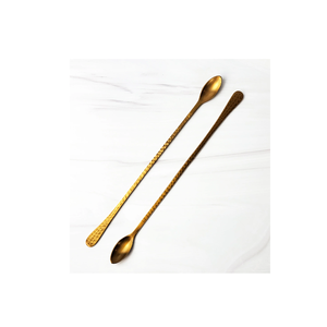 Cuillère à barre en laiton jigger outils ensemble de 2 avec poignées contient cuillère ouvre-bouteille passoire à glace - Product Image 3