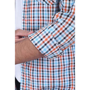 Camisa de otoño tejida antiarrugas de un solo pecho mandarín informal a rayas de algodón 100% para hombre de diseño profesional - Product Image 2