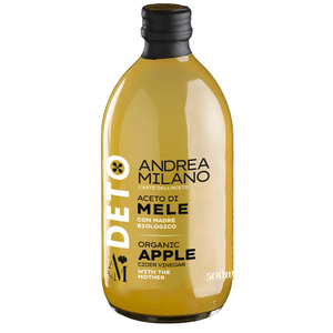 Acetificio 안드레아 밀라노 이탈리아 유기농 사과 식초 여과되지 않은 500 ml 유리 에너지 음료