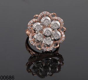 Classic Cut VVS Lab Grown Filled Diamond Wildflower Whisper Engagement Ring Women Rose Gold 14k/18k Solid Gold IGI/ Certified - Product Image 1