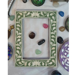 Cadre photo incrusté d'os avec motif géométrique - Product Image 4