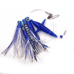 Vente en gros OEM 5 pouces oiseau de mer en plastique dur <span class=keywords><strong>et</strong></span> 6 pouces doux tête plate eau salée péage leurre de pêche teaser Daisy Chains attirail - Product Image 3