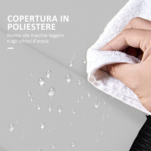 Outsunny Light Grey Fabric <b>Sun</b> <b>Lounger</b> <b>Cushion</b> with Ties <b>for</b> Outdoor Use - Product Image 5