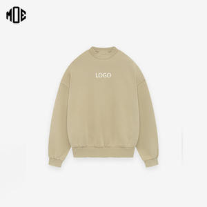 100% Cotton Heavy <b>Thick</b> Warm Crew Neck Sweatshirts Breathable Quick Dry Drop Shoulder Oversized Hoodies Streetwear - Product Image 1