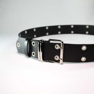 Ceinture décontractée pour femme avec détails à œillets et boucle en acier - Product Image 1