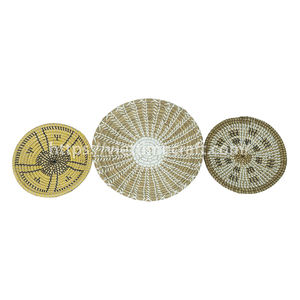 Conjunto bohemio de algas marinas con cadena de plástico, decoración circular de pared, decoración del hogar, colgante de pared, fabricante de Vietnam, venta al por mayor - Product Image 3
