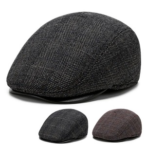 Boinas gruesas y cálidas para Otoño e Invierno para hombres y mujeres, gorras suaves de vendedor de periódicos, gorras planas informales Retro para Conductor, sombrero de detective de moda - Product Image 1