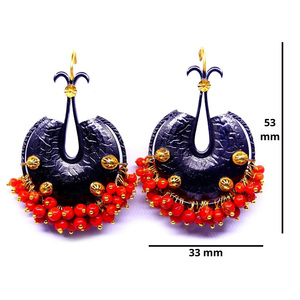 Léger argent Sterling 925 plaqué or corail pierres précieuses bas quantité minimale de commande classique tenue quotidienne femmes ensemble de boucles d'oreilles - Product Image 2