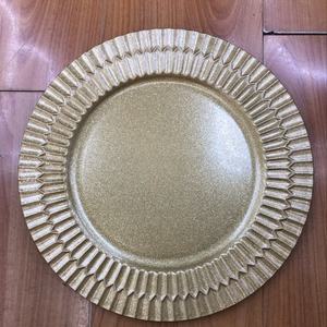 Assiette de présentation en métal gaufré, couleur or et cuivre, haute qualité, pour mariages, fêtes ou autres occasions - Product Image 6