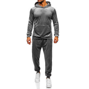 Sudadera con capucha para hombre, conjunto deportivo de forro polar cálido para invierno, ropa informal de moda urbana, venta al por mayor OEM - Product Image 3