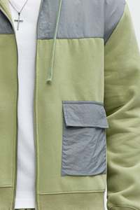 Ensemble de survêtement sportif respirant imprimé à blocs de couleur 2 pièces, ensemble de survêtement décontracté uni, couleur unie, pour adultes, écologique, printemps 100% - Product Image 5