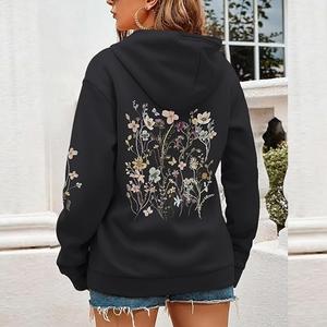 Nouveauté Pull à capuche pour femme en coton 100% avec broderie florale, sweat-shirt décontracté et chaud fabriqué au Bangladesh - Product Image 2