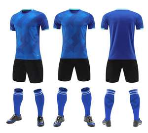 Ensemble de maillots de football pour entraînement et match, 100% polyester, séchage rapide, col en V, manches courtes, taille élastique, tissu durable, finition lisse - Product Image 2