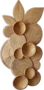 Décoration murale en rotin faite à la main, décoration murale écologique naturelle - Product Image 4