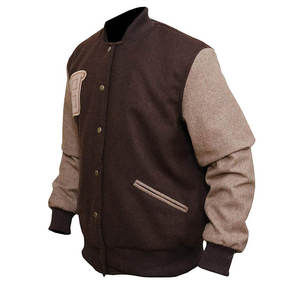 Chaqueta Varsity con Capucha, Informal, Sólida, 100% Algodón, Resistente al Viento, Transpirable, para Hombre, con Logotipo Bordado Personalizado, a Precio Económico - Product Image 2