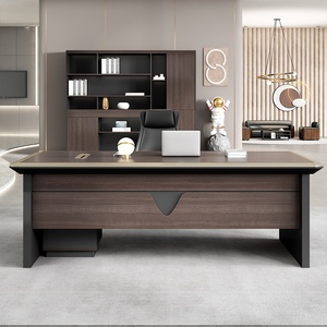 Bureau de direction en bois en forme de L moderne, mobilier de bureau commercial de luxe, assemblage facile, table de direction modulaire extensible en forme de L - Product Image 3