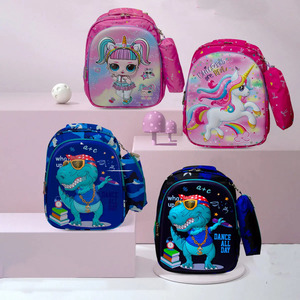 Sac à dos scolaire pour garçons, maternelle, école primaire, avec trousse à crayons, motif licorne, tissu uni - Couleur - Product Image 5