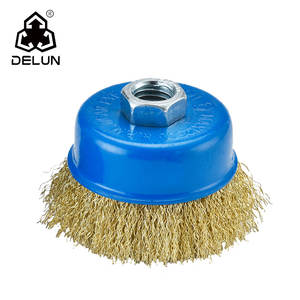 Brosse à fil métallique ondulé DELUN de qualité industrielle pour le décapage de la rouille, le détartrage, le nettoyage et le polissage des surfaces métalliques sur meuleuse - Product Image 1