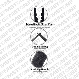 Profesional 7 \ "Multifunción 2 agujeros Herramienta de acero inoxidable Extensión de cabello negro Alicates de ajuste con función de abalorios de cierre - Product Image 6